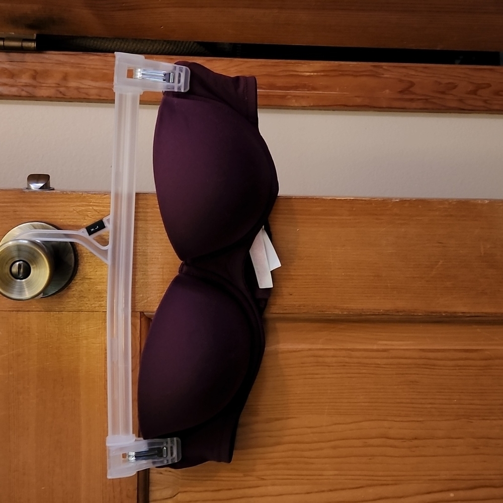 Maroon strapless push up bra